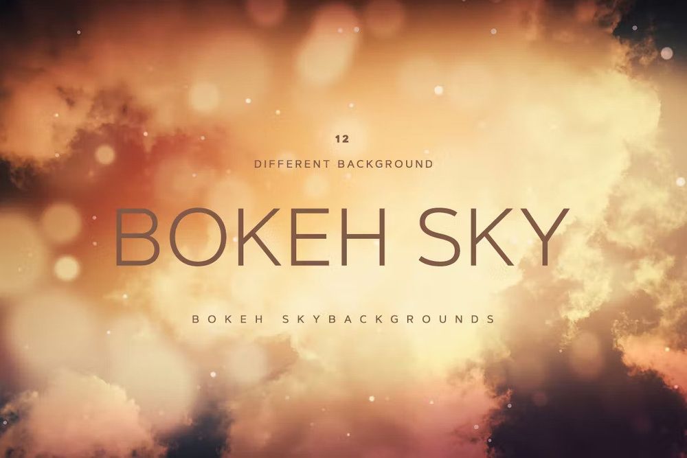 Different dark bokeh sky backgrounds