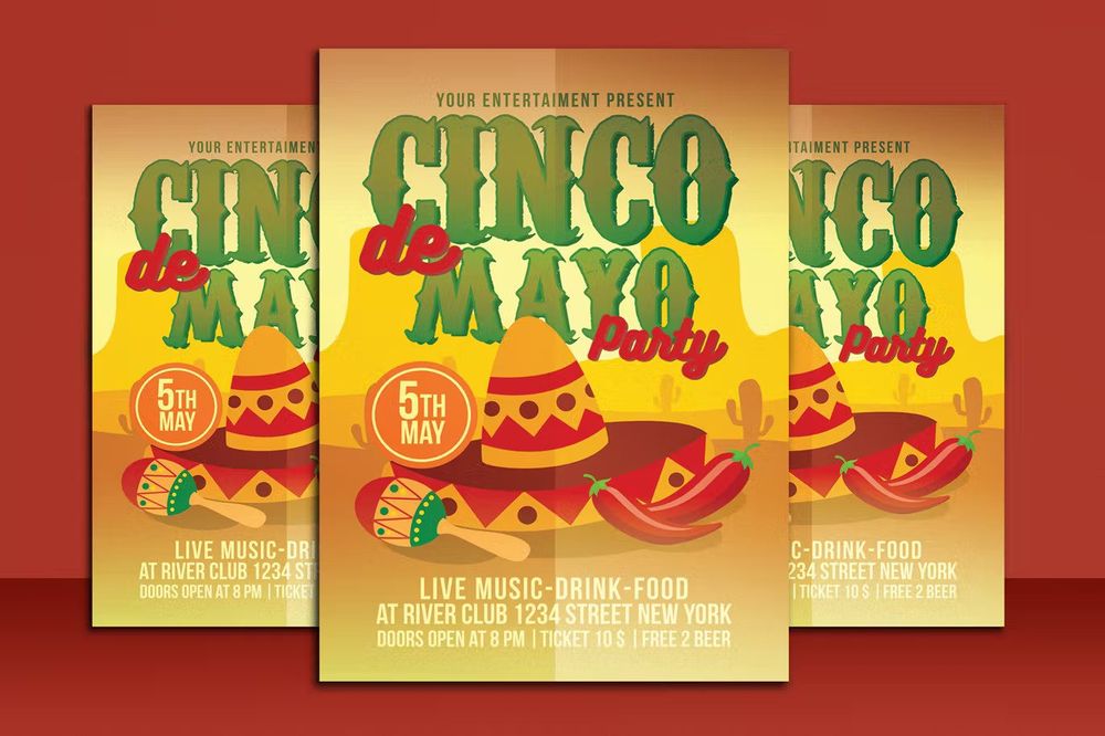 Cinco de mayo party music flyer