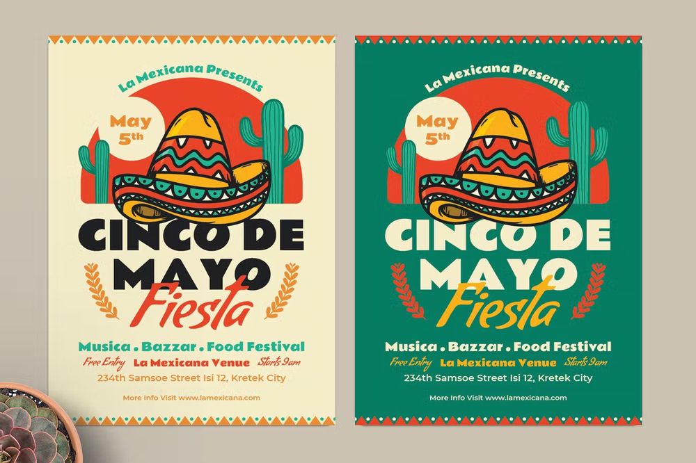 Cinco de mayo fiesta party flyer