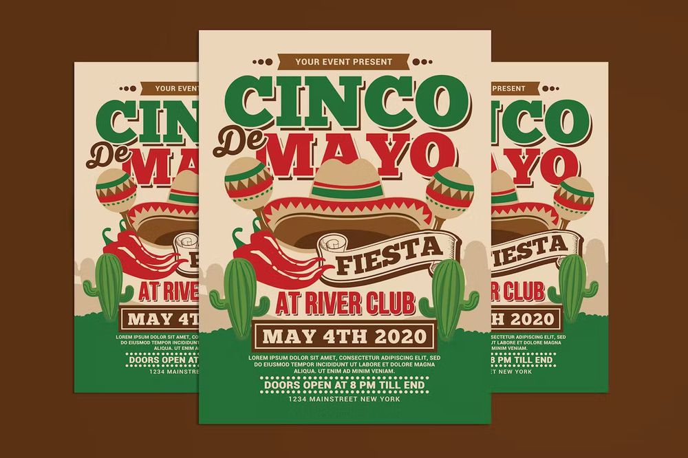 Cinco de mayo club flyer template