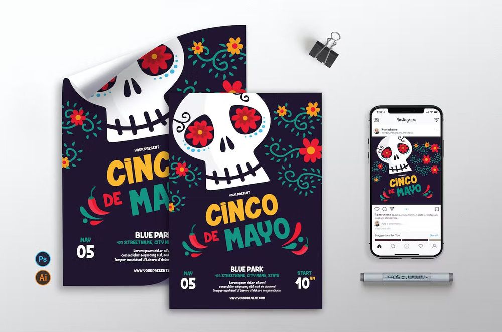 Cinco de mayo flyer and poster