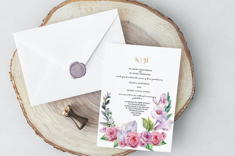 A wedding invitation card 