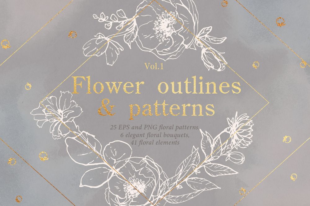 Flower outlines and patterns