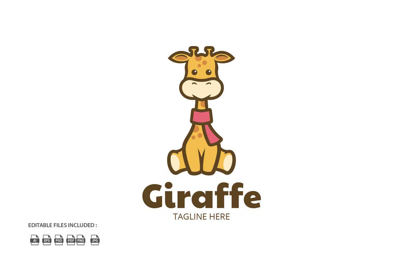 Giraffe logo template for kids