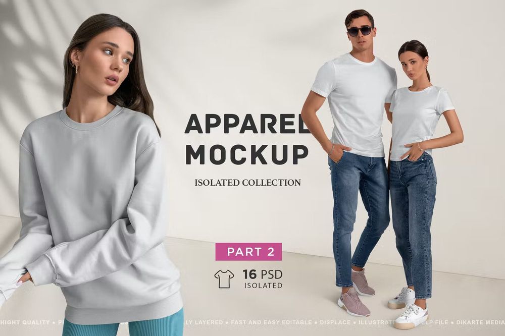 Apparel mockup isolated collection