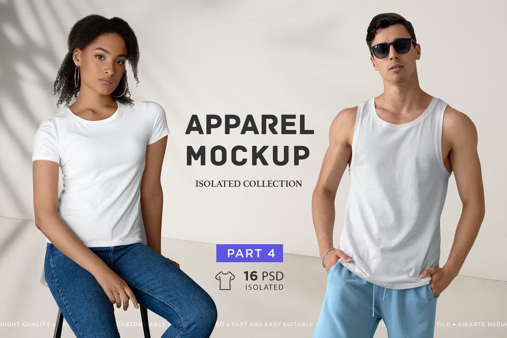 Apparel mockup isolated collection