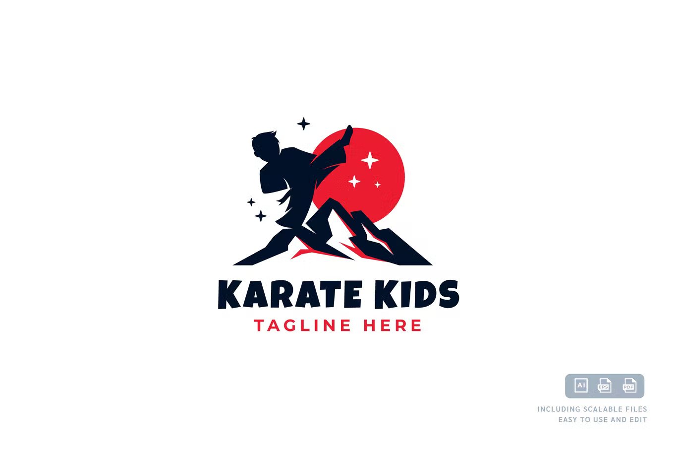 Karate kids logo template