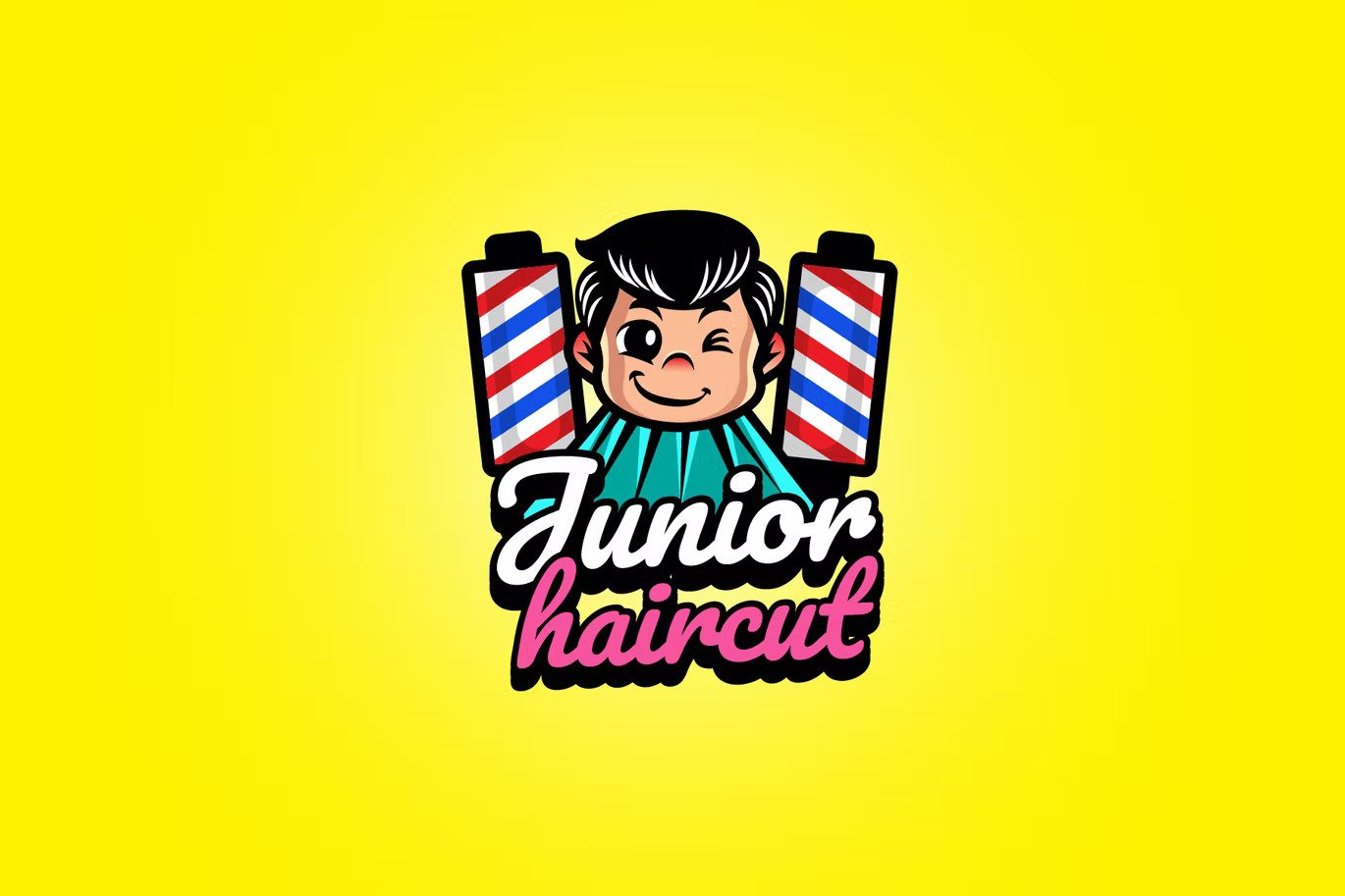 Kid haircut a mascot logo template
