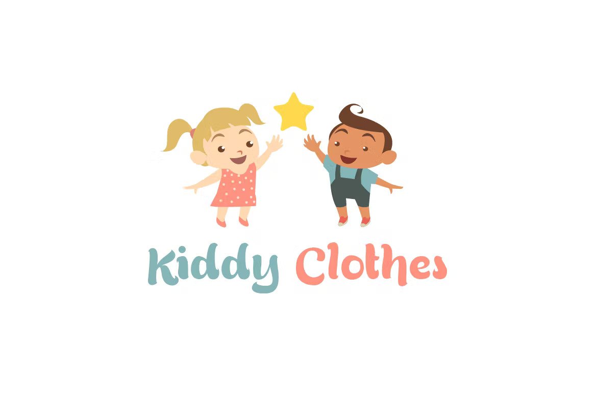 Kids clothes logo template