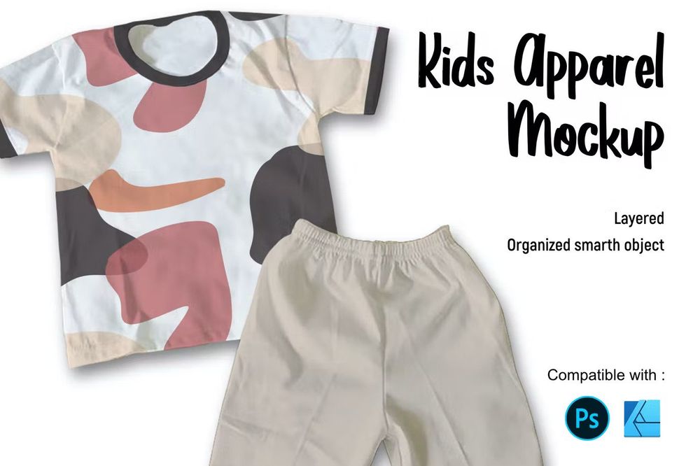 Kids apparel mockup templates