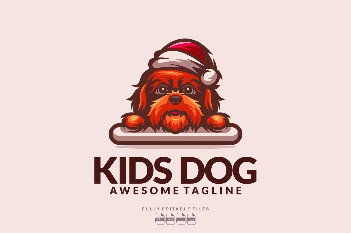 Doggy kids logo template