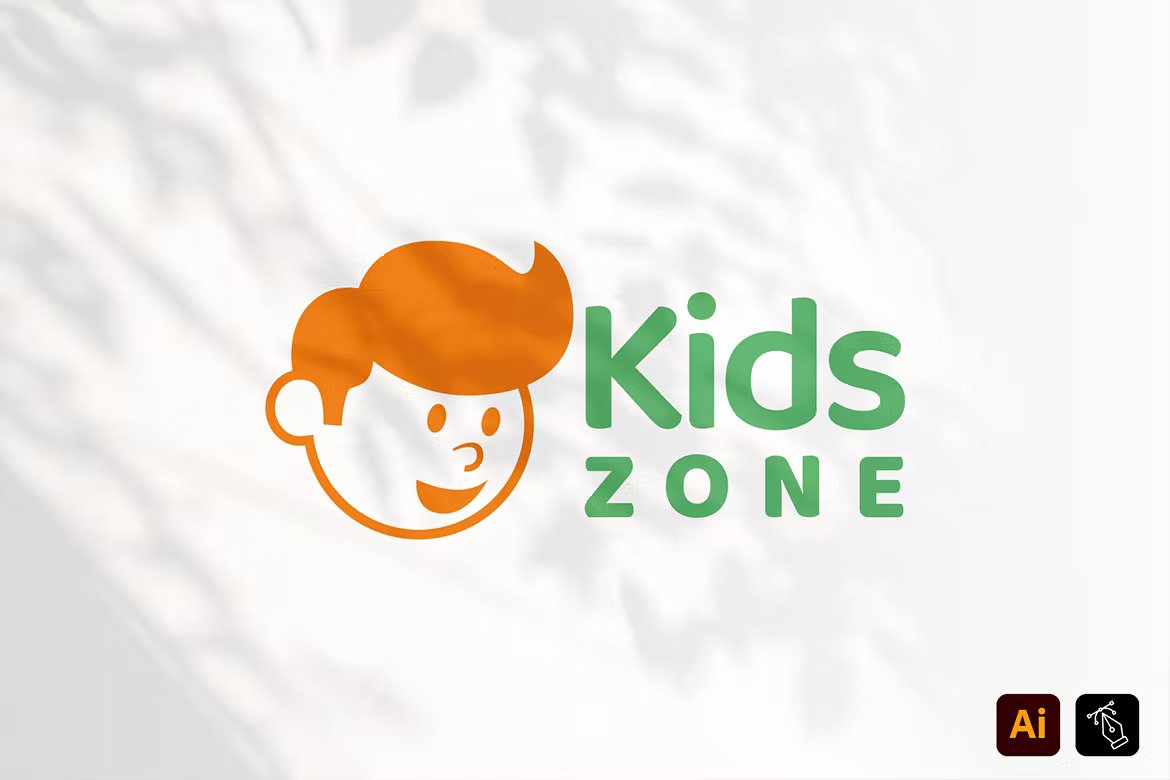 A kids play room logo template