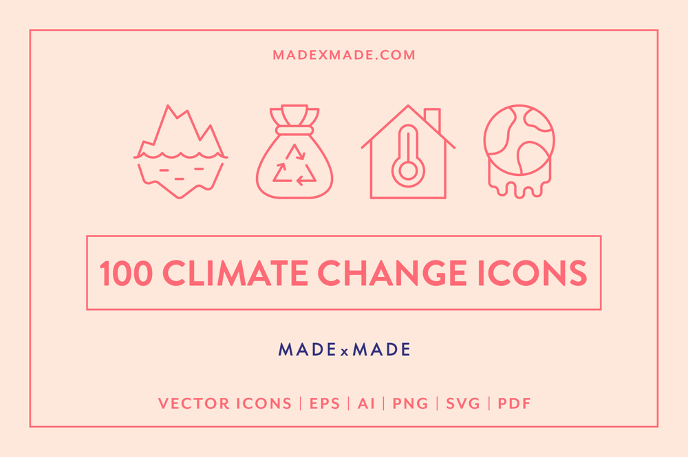 A full set of climate change icons