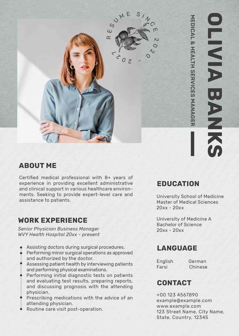 Free editable resume template psd