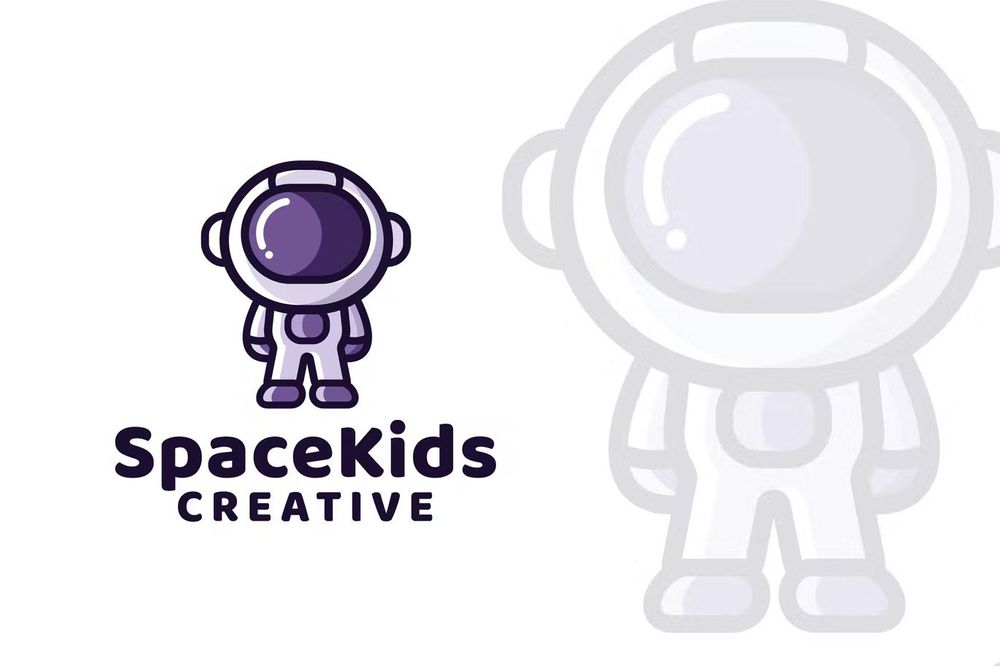 Space kids creative logo template