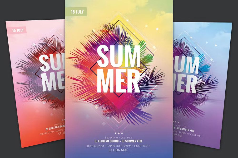 DJ summer flyer template