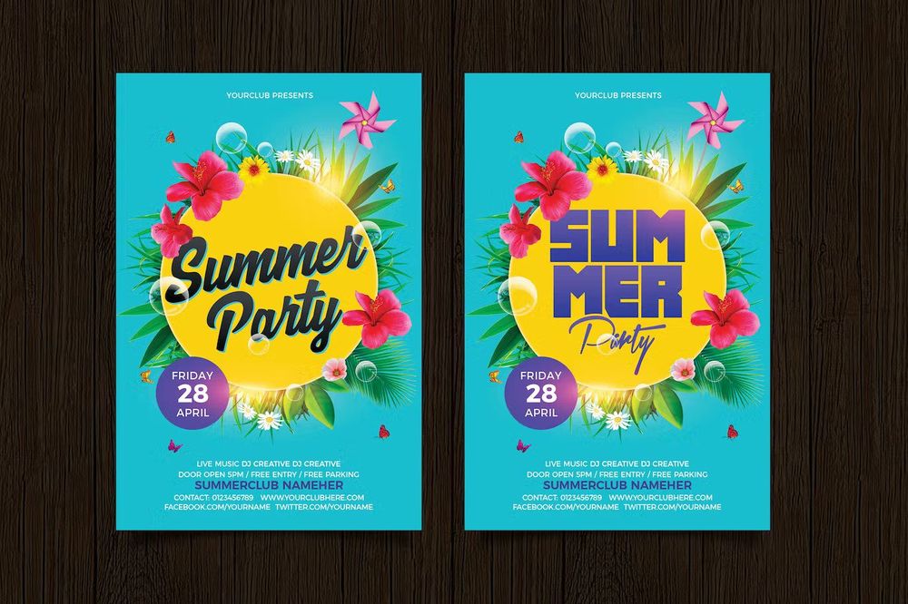 Amazing summer party flyer template