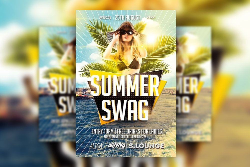 Freeclubbing summer party flyer template