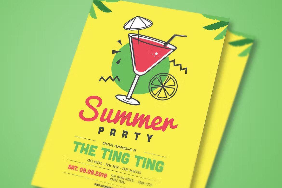 A simple summer party flyer