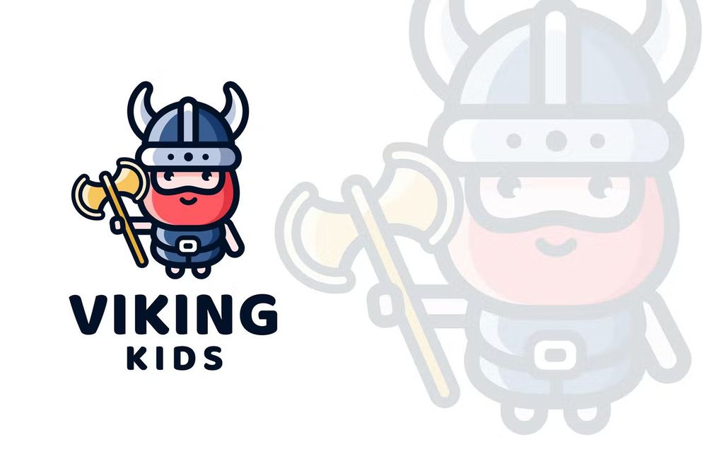 Viking kids logo template