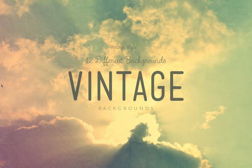 Different vintage sky backgrounds