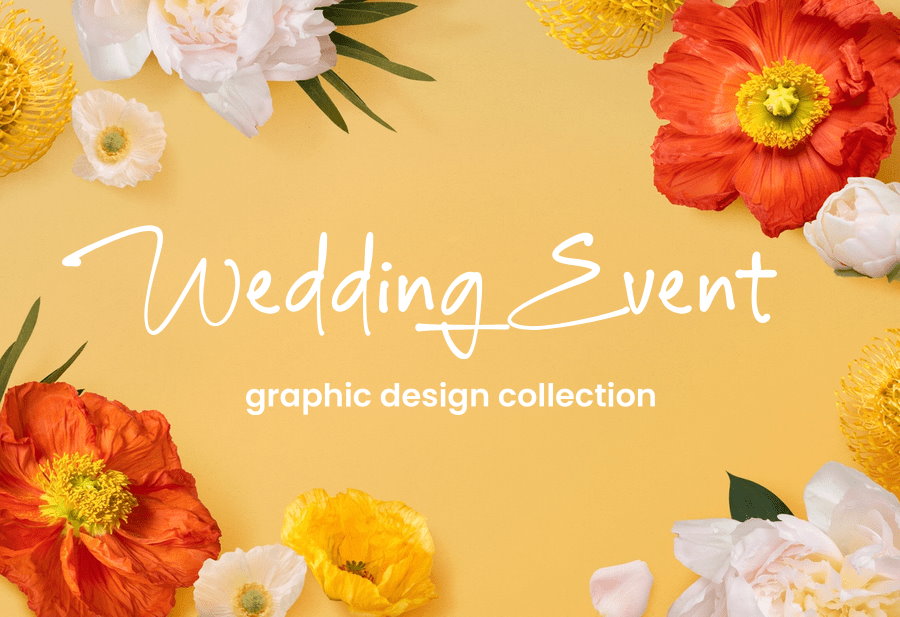 Wedding event graphic design collection cover