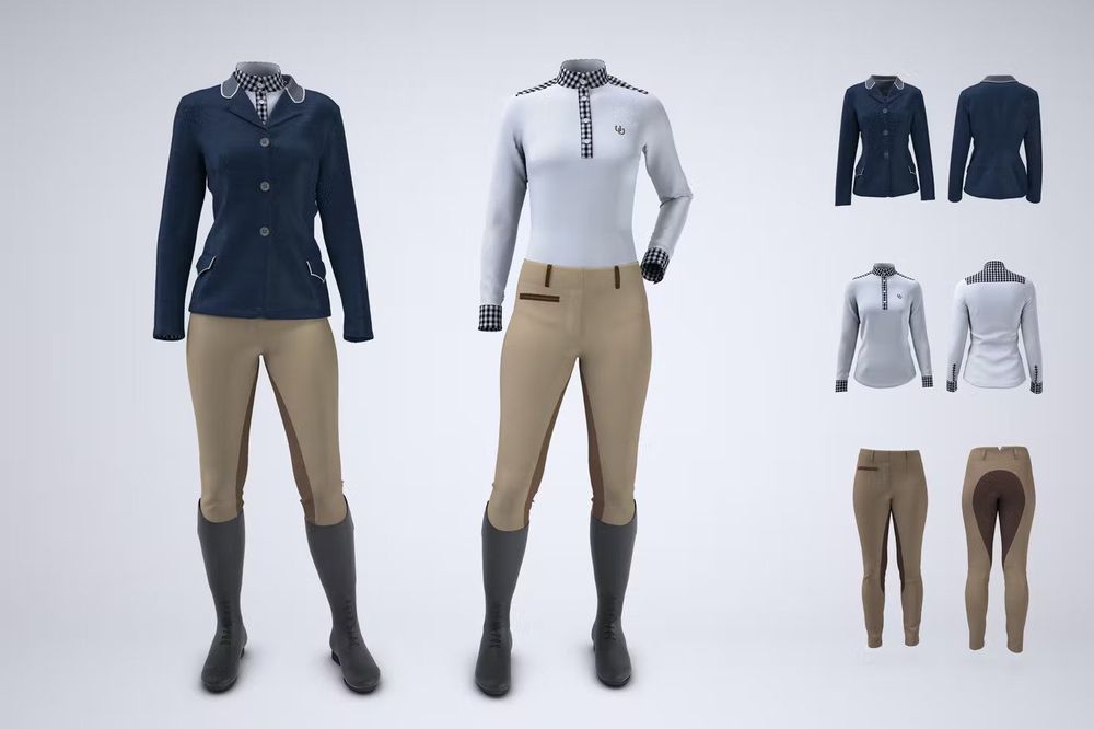 Equestrian riding apparel mockup