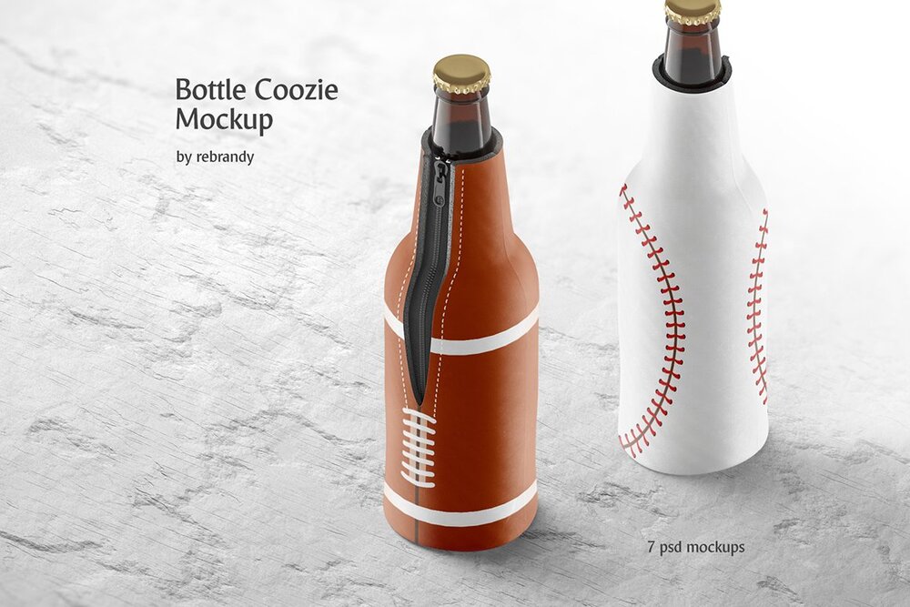 Bottle coozie mockup template