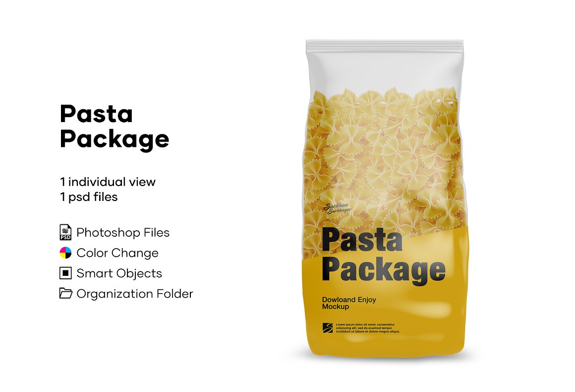 Pasta package mockup