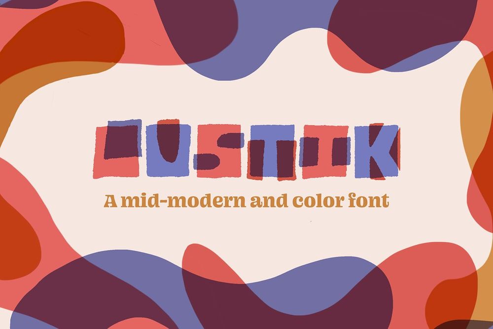 A colorful mid-century font