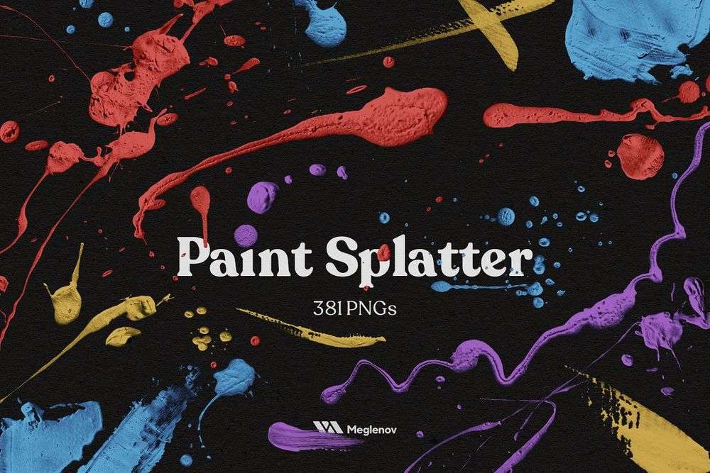 A big bunch of splatter paint backgrounds