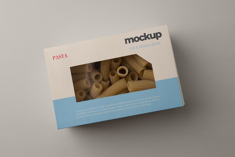 Free pasta box mockup template