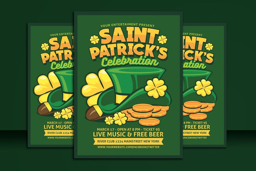 St. patricks celebration flyer template