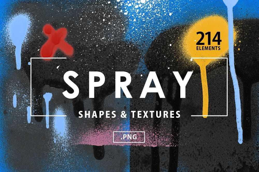 Spray shapes and textures set