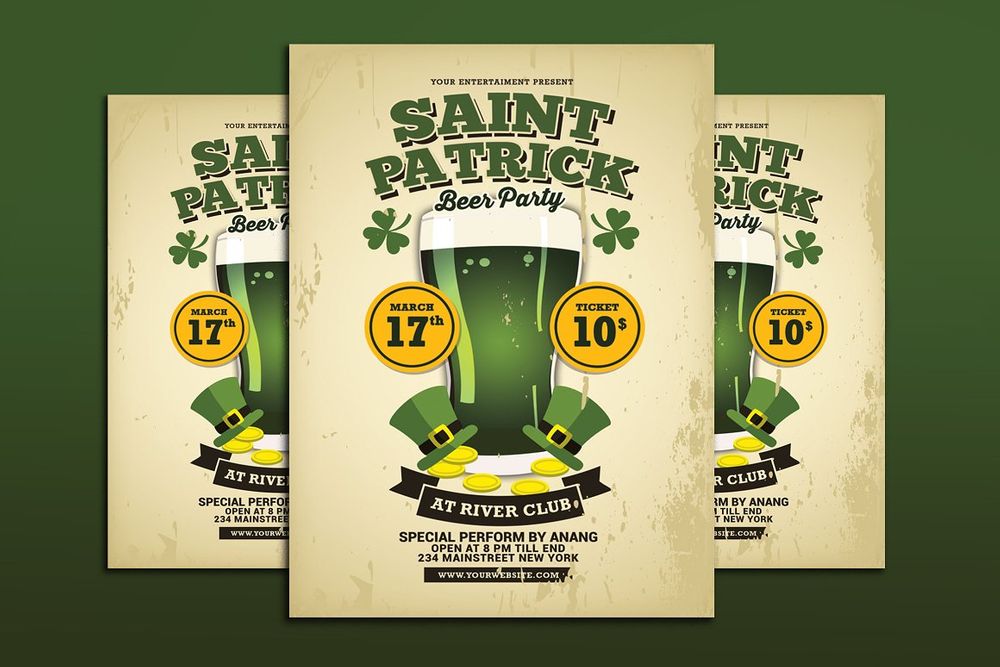 Saint Patricks beer party flyer