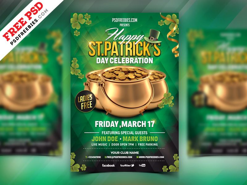 Free st. patricks day celebration flyer