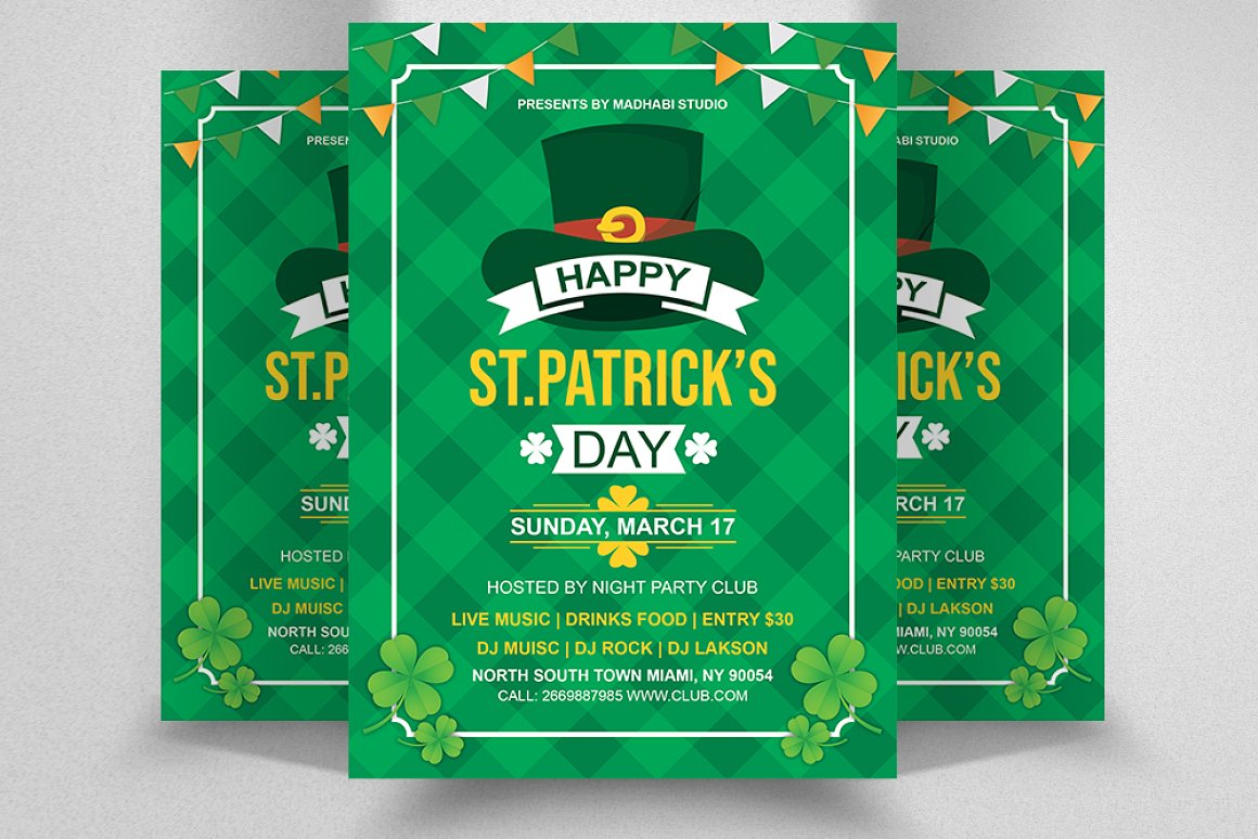Happy st. patricks flyer template