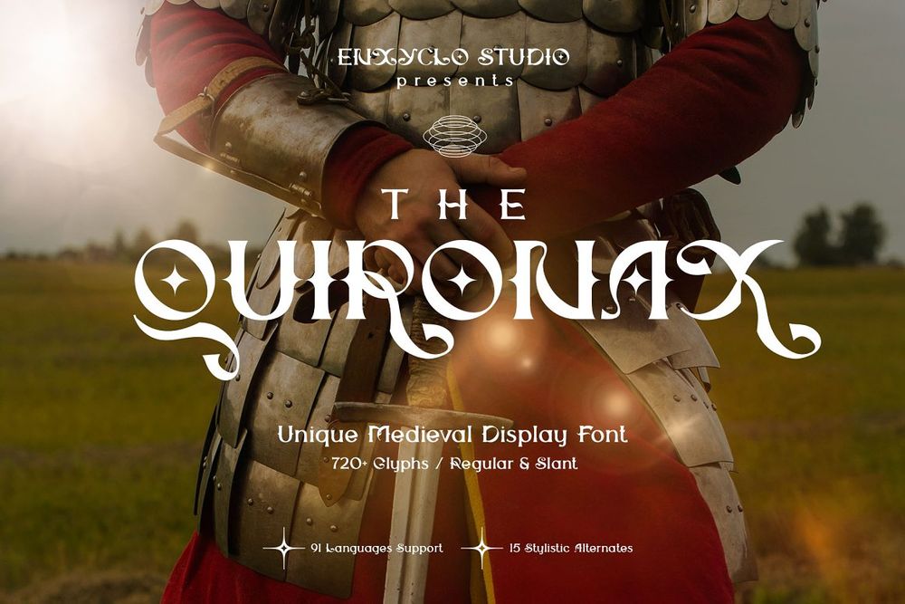 Unique medieval display font
