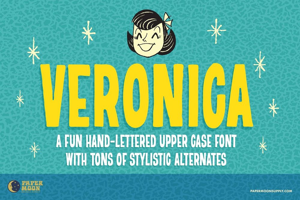 A fun hand-lettered upper case font
