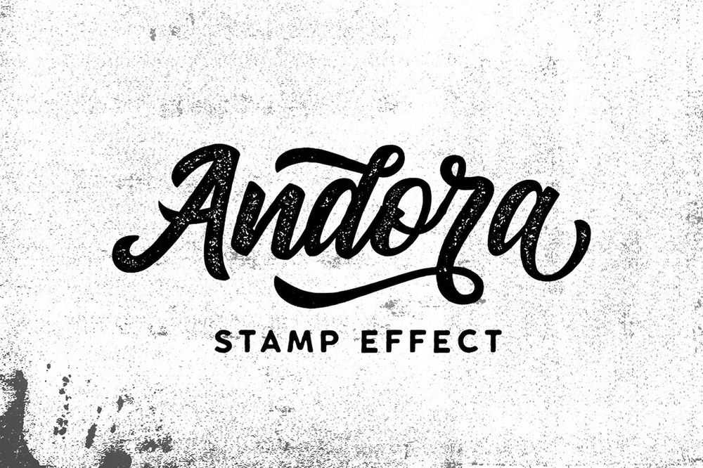 A font with stamp effect