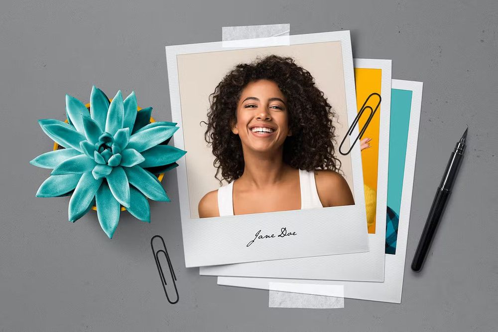 Instant photo mockup template