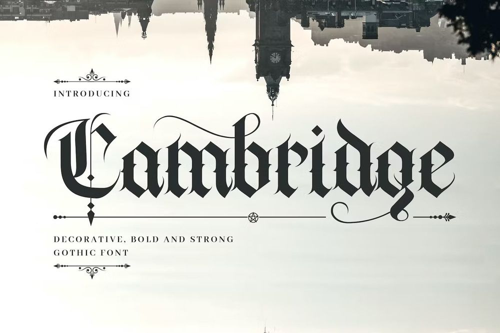 A decorative bold and strong gothic font