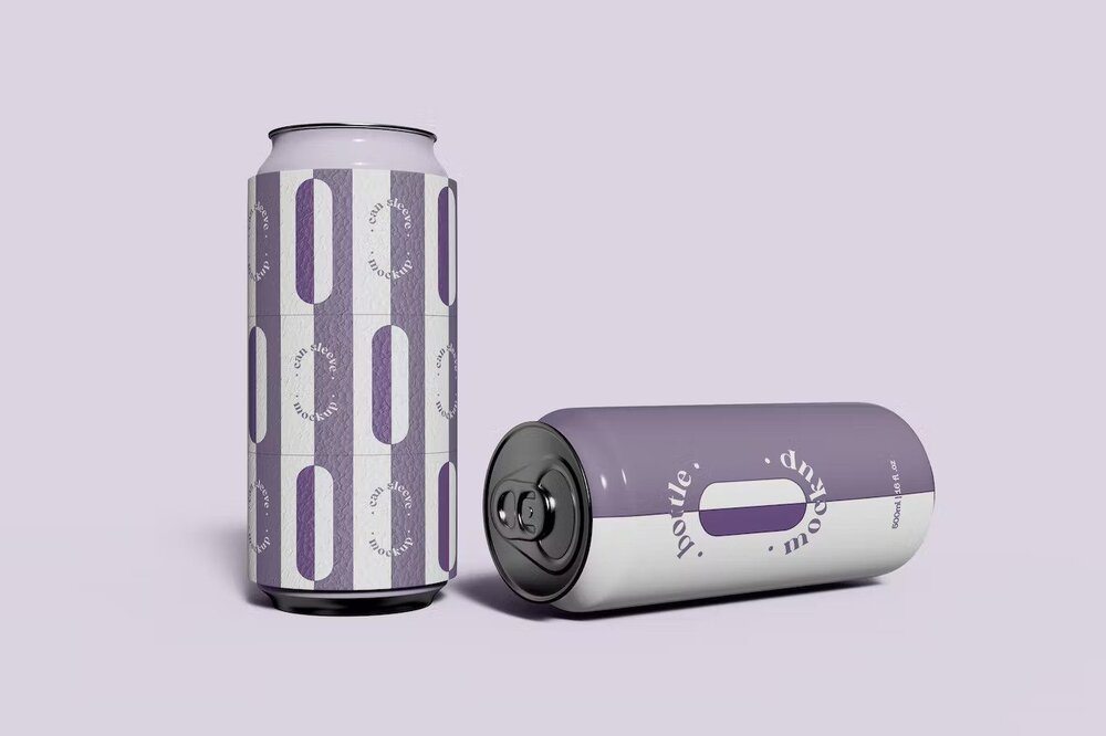Can with a cooler mockup template