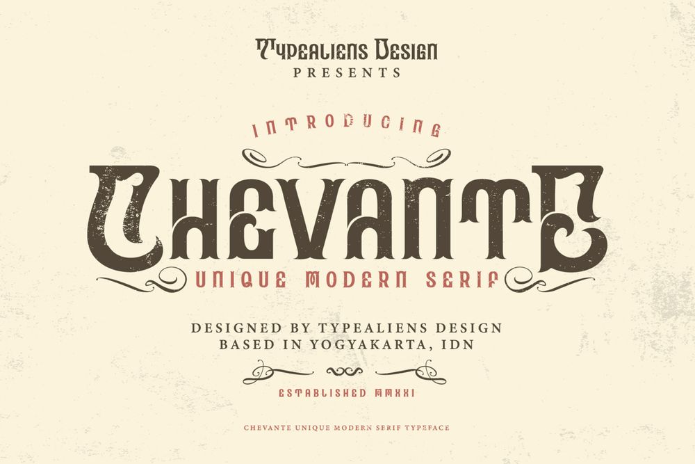 A unique modern serif font