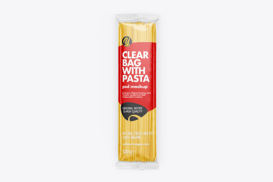 A bag with pasta mockup template