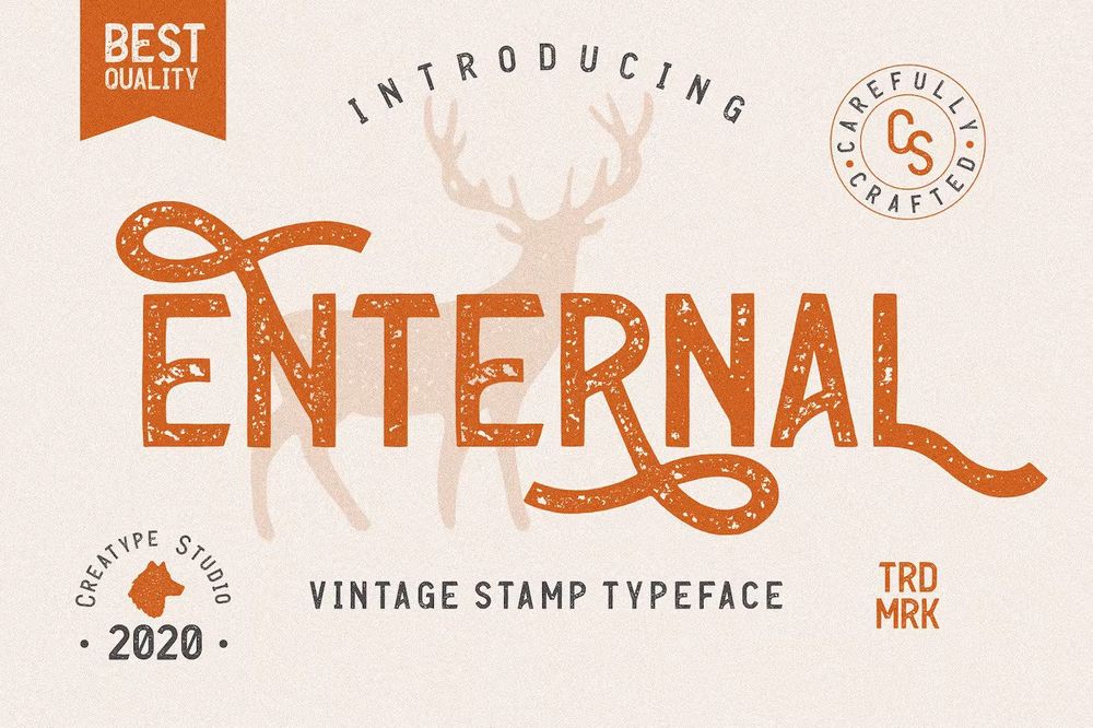 A vintage stamp typeface