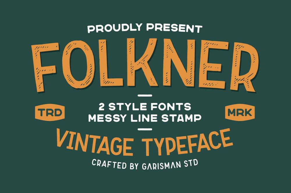 A vintage two style stamp fonts