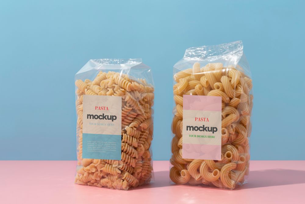 Free pasta packaging mockup template