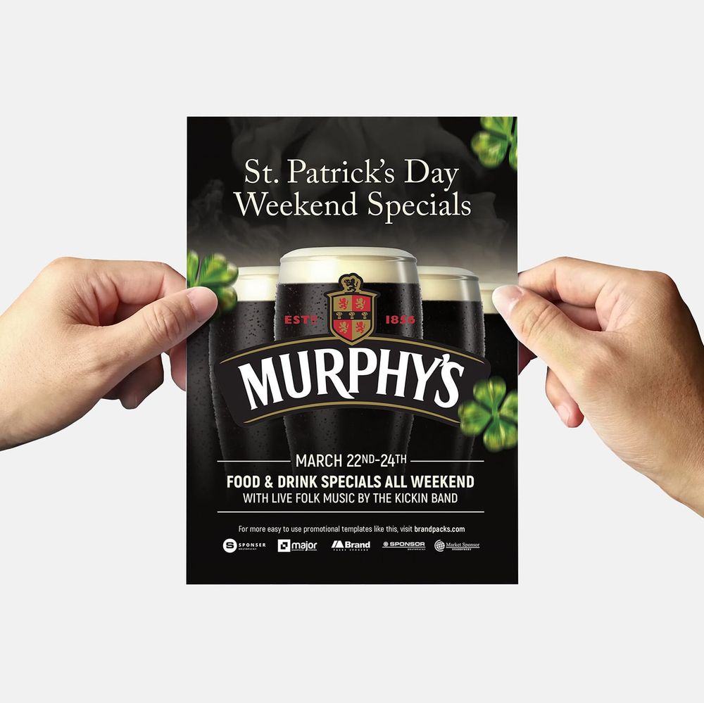 Free beer flyer for st, patricks day