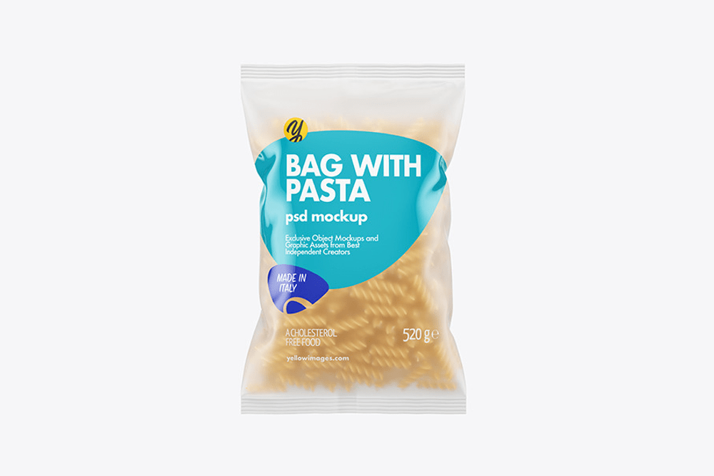A bag with pasta mockup template